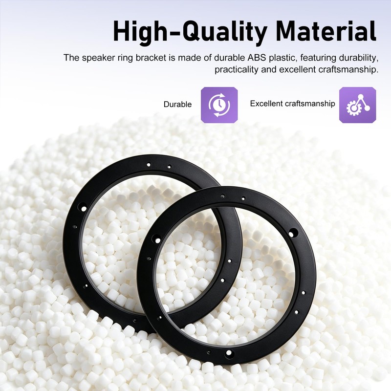 2 PCS 6 Inch Car Door Speaker Mounting Ring, ABS