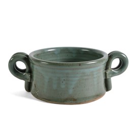 Anthony Stoneware Handled Soup Crock, Teal