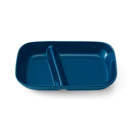 Belle Maison Divider Plate, Deep, Easy to Scoop, Divider Plate, Made in Japan, Navy