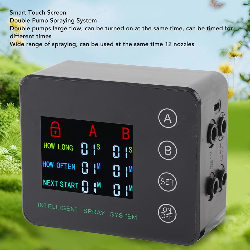 Reptile Humidifiers, Automatic Misting System Double Pump Smart Color Screen