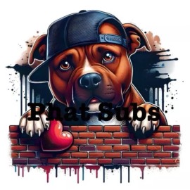 Unbranded Sublimation Print Pit Bull Love Ready to Press Heat Transfer