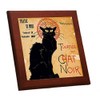 sutanran "Black Cat" with Wooden Frame Photo Tile 2 * of the World Masterpiece Series)