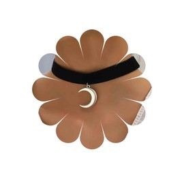 Xmsrn Vintage Black Velvet Choker Necklace Moon Pendant Necklace Crescent Moon Choker Necklace Short Black Leather Necklace Boho Suede Choker Necklace For Women, Zinc, No Gemstone