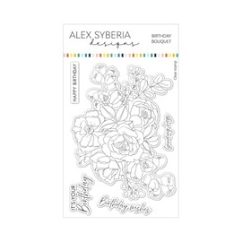 Alex Syberia Designs Birthday Bouquet Stamp Set, White