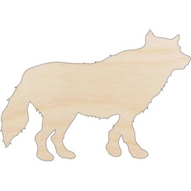 Wolf - Laser Cut Out Unfinished Wood Craft Shape ANML94 3 Pieces @ 3" / 1/4" thick