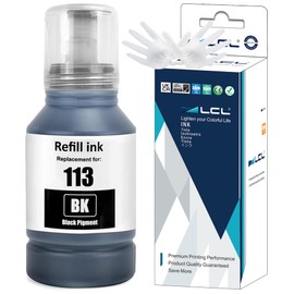 LCL 113 Black Ink Bottle Replacement for Epson 113 Ink Cartridge Bottles Compatible with Epson EcoTank ET-16150 ET-16600 ET-16650 ET-16680 ET-5150 ET-5160 ET-5170 ET-5800 ET-5850 (1 Pack)