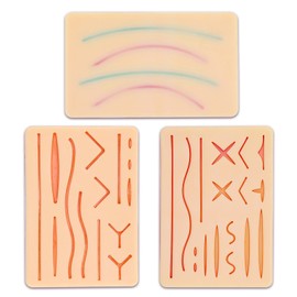 MediTrainer 3-Piece Suture Pad, Suture Practice Pad with Various Wound Shapes, Suture Practice Kit, Suitable for Medical, Veterinary Medical Staff Training and Practice (Combination Two)