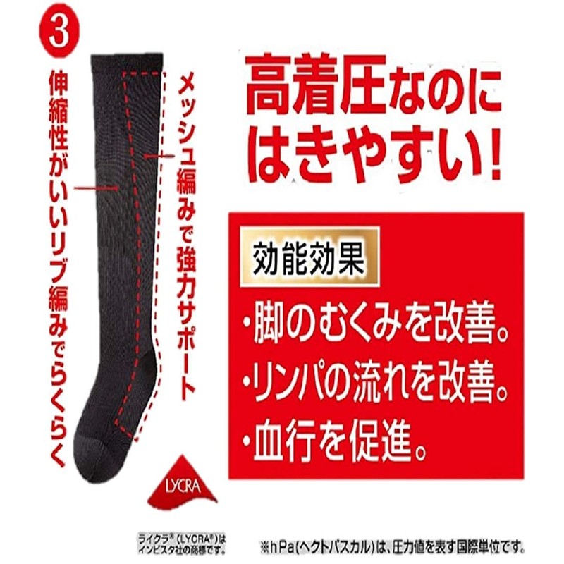 Compression Socks Slim Walk Medical Lymph High Socks Black M-L
