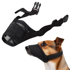 LOGJAM Small Dog Mesh Muzzle for Barking, Soft Breathable Dog Mouth Guard to Muzzles Prevent Biting Allow Panting Drinking
