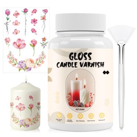 Glossy Candle Lacquer, High Gloss Varnish Varnish for Acrylic Painting Transparent After Dry with Stickers Scratch Resistant High Gloss for Valentines Day Candles Glaze Paintings Clay, 150ml