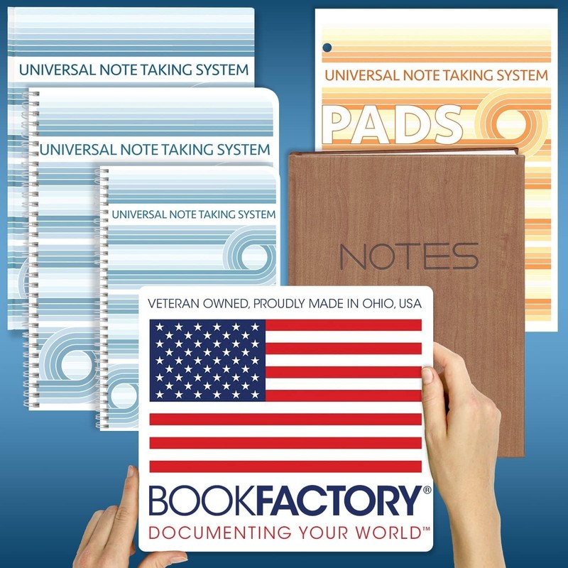 BookFactory Universal Note Taking System (Cornell Notes) / NoteTaking Notebook