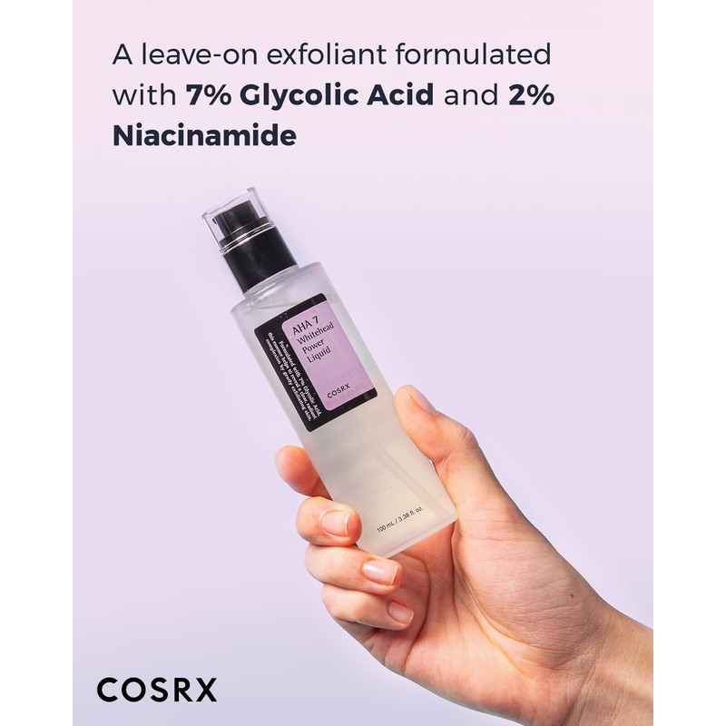 COSRX 7% Glycolic Acid Whitehead Removing Power Liquid, 3.38 fl.oz,