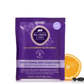 HASK Blonde Care Deep Conditioner Treatment for all hair types, colour safe, gluten free, sulfate free, paraben free - 1 50mL Packette