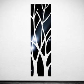 TATACLEA Acrylic 3D Mirrored Branch Wall Stickers - DIY Decorative Art Branch Mirror Stickers, Suitable for Living Room, Bedroom, Bathroom and Other Places 53.15 * 14.57 Inch(Black)