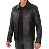 fjackets Thomas Black Leather Jacket Men | [1104825] XL