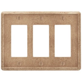 Questech Light Switch Covers, Triple Rocker Wall Plates for Electrical Outlets, 3-Gang Triple Decorator GFCI Switch Plates Standard Size, Decorative Tumbled Texture, Noche