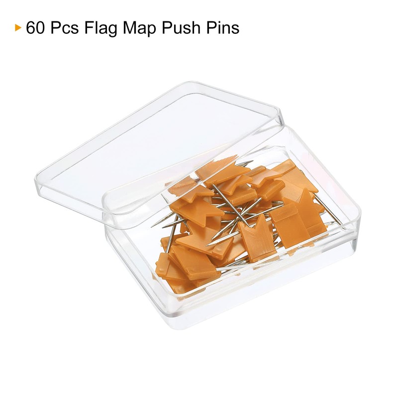 PATIKIL 60 × Package Flag Card Push Pins Plastic Head