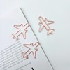 80pcs Airplane Shaped Paper Clips Rose Gold Prevent Rust Plane