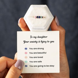 STORYJEWELLERY Fidget Rings for Daughter, To My Daughter Fidget Ring, Anti Anxiety Spinner Spinning Ring for Daughter, Daughter Gift from Mom, Mother Daughter Ring(daughter Plated Rom 07)