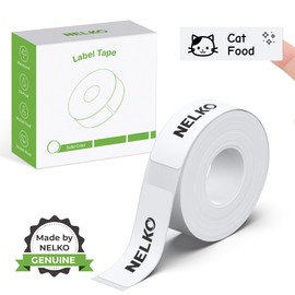 Nelko Genuine P21 Label Maker Tape, 14x40mm (0.55"x1.57"), Standard Laminated Thermal Label Tape Replacement, for Home Office, 180 Labels/Roll, White