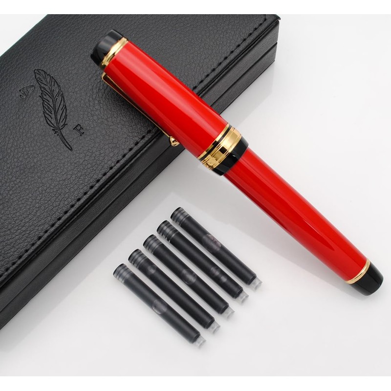 xixixiaozhu Metal Big Fountain Pen Set Medium Nib 0.7mm, Includes
