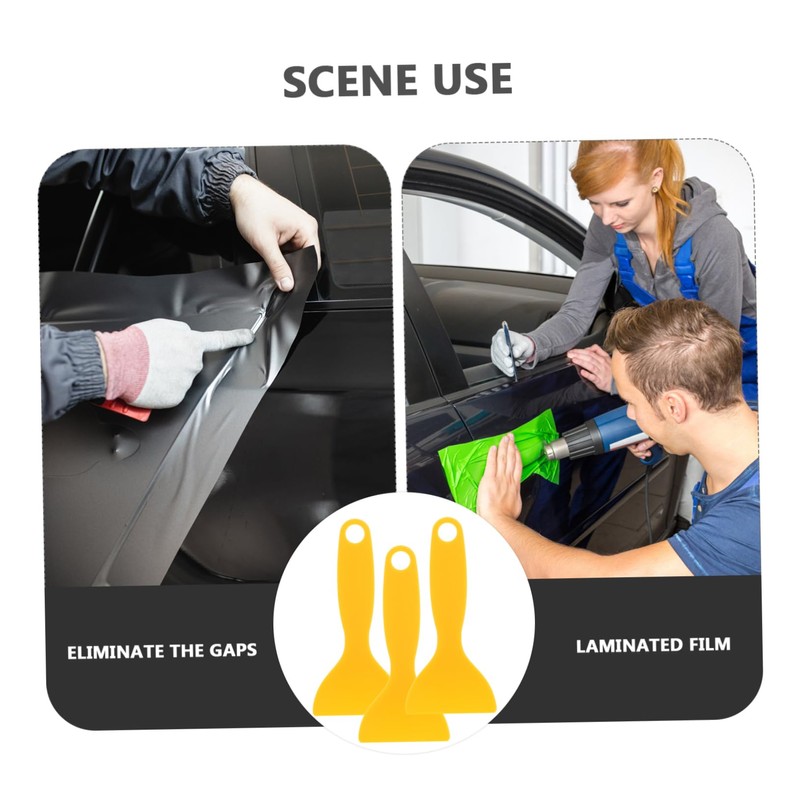 CHILDWEET Vinyl Film Tool 25pcs Yellow Scraper Tool Car Tint