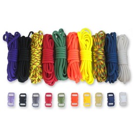 Paracord Planet 550lb Type III Paracord Combo Crafting Kits with Buckles for Friendship Bracelets and Craft Beginners (Colors)