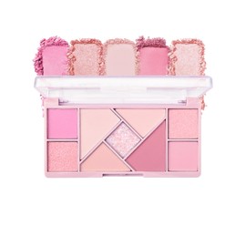 9 Colors Eyeshadow Makeup Palette, Green Purple Matte & Glitter Shimmer Metal Eye Shadow Powder, Highly Pigmented Long Lasting Waterproof Diamond Glistening Makeup Set, Beauty Gift for Women Girl- 03#