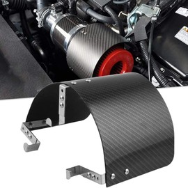 RULLINE Universal Air Intake Filter Cover Heat Shield Stainless Steel Carbon Fiber Black Cover Compatible with 2.5-3.5" Cone Filter