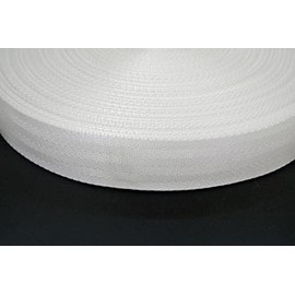 38/40mm Polypropylene Herringbone Webbing Heavy Duty Strap For Backpacks Belts Handles Bags Straps Dog Leads (5 Metres, White)