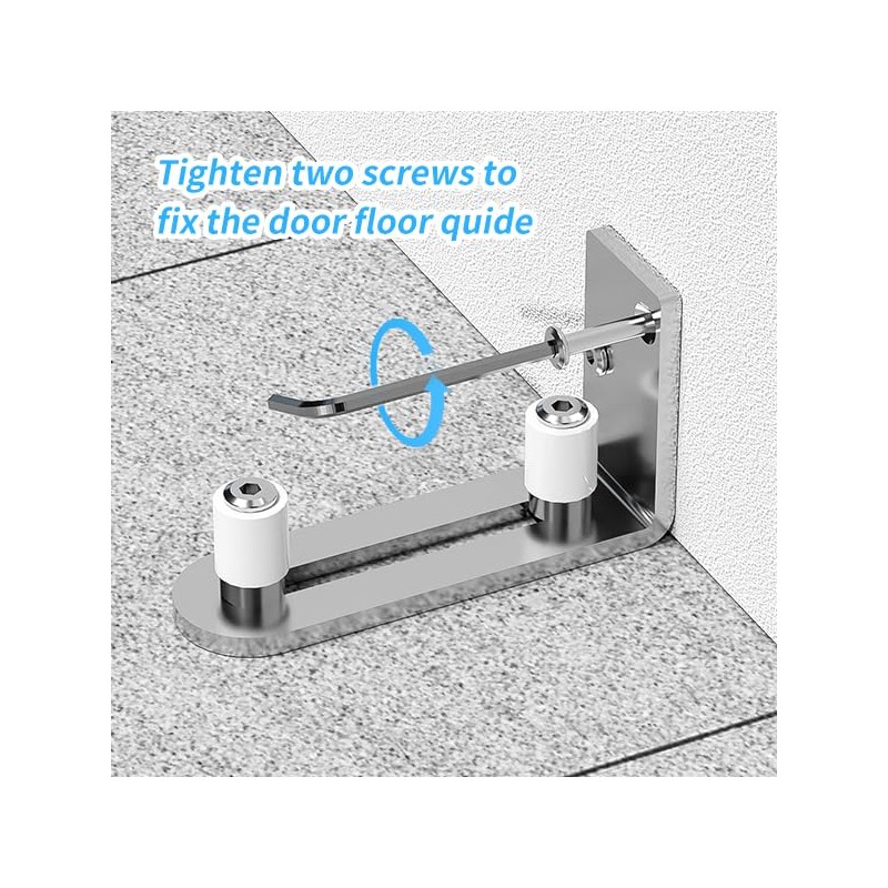 CCJH Adjustable Floor Guide, Sliding Door, Wall/Door, Floor Guide, Stainless