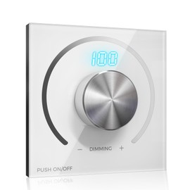 BrightArk DC 12 V Dimmer Switch PWM LED with Digital Display, LED Dimmer Switch 12 V for LED Lamps Dimmer Switch LED Flush-Mounted Dimmer for Motorhome RV 12 V Dimmable LED Lamp