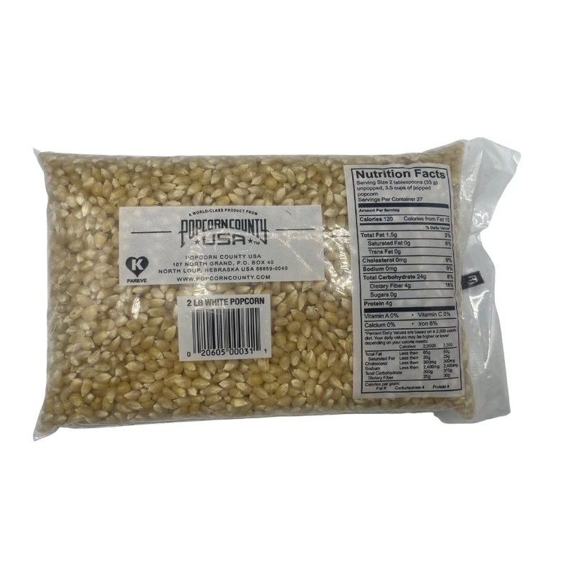 Popcorn County USA | White Un-Popped Popcorn Kernels | Pops