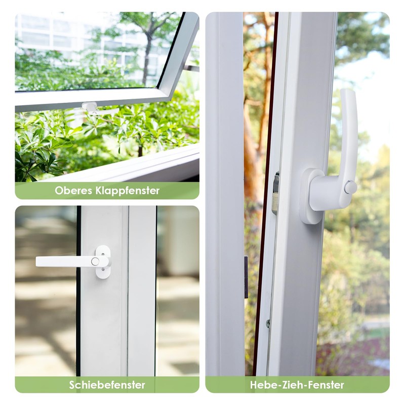 4 Window Lock with Button, Window Handles, Keyless Window Lock,