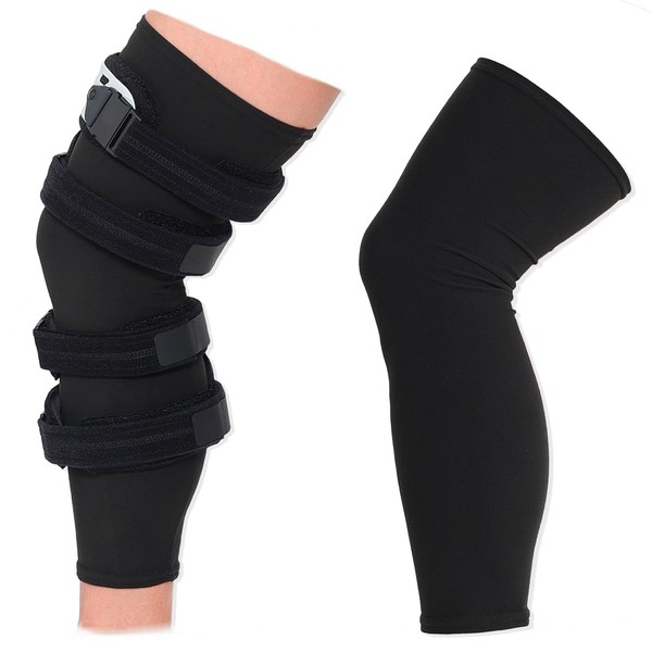 Orthomen Knee Brace Undersleeve Knee Sleeve for Under Brace Closed Patella Breathable Leg Sleeves for Men & Women Protects Skin from Abrasions and Irritations (S)