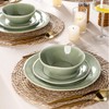 AmorArc Ceramic Dinnerware Sets, Handmade Stoneware Reactive Glaze Plates and