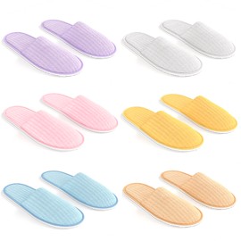 Maeline Maeline Bulk 90 Pairs Cozy Coral Slippers for Family, Guests - Mix Multi Color Fleece Indoor Home Spa Hotel House Wedding Slipper for Women, Men