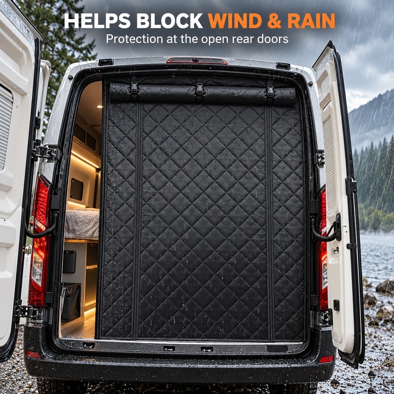 RV Rear Door Insulated Thermal Screen Cover for Ram ProMaster,