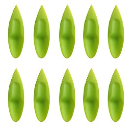 10Pcs Ergonomic Handle Fruit Digging Spoon Comfortable Fruit Kiwi Cutter Peeler Non-Slip Kiwi Plastic Spoon Durable Slicer Peeler Cutter for Kiwis Apples Grapefruits
