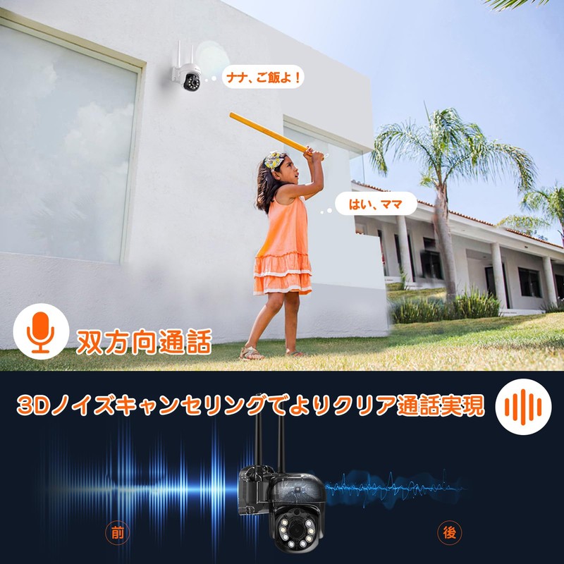 YESKAMOO Security Camera, Outdoor, Wireless, 360° Omnidirectional Surveillance, Ptz Camera