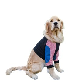 Elbow Protection Shirt for Large Dogs Short Pyjamas Joint Recovery Sleeves to Prevent Licking Wounds Size 7XL (Black)