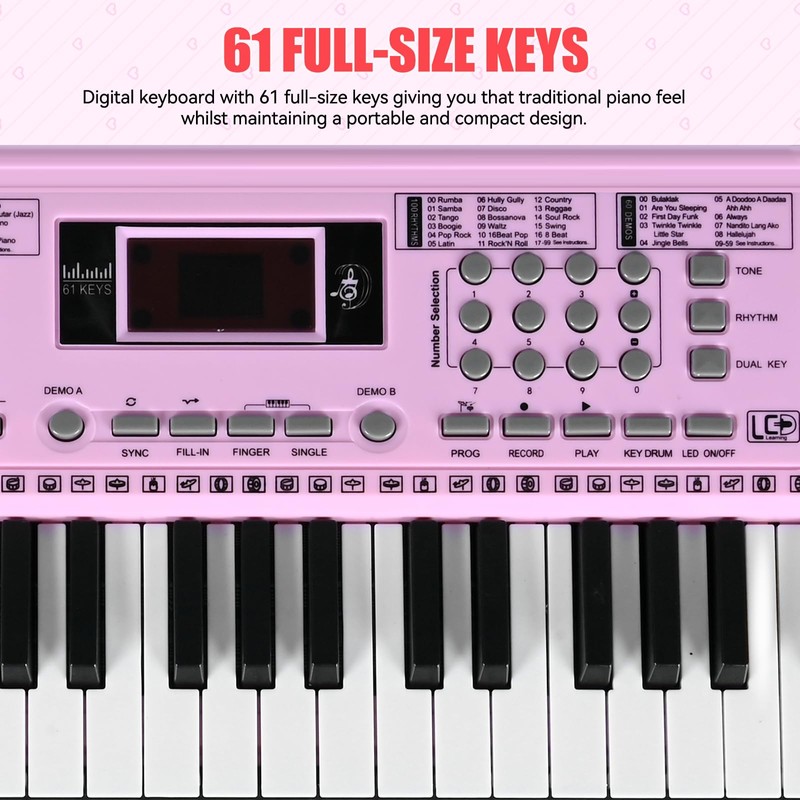 Electric Piano Keyboard, Digital 61 Key Piano Keyboard Kids with