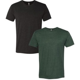 Next Level NL6010 Men's Tri-Blend 50% Polyester/25% Cotton/25% Rayon Crew Neck Tee Vintage Black-Black Forest
