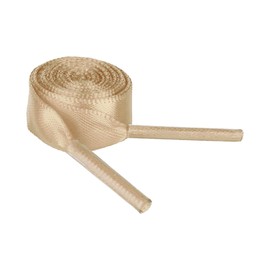 uxcell Satin Ribbon Shoelaces Solid Color 1cm Wide Shoestrings Flat Shoe Laces for Sneakers 2 Pairs 100cm/39.4" Khaki