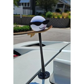 Coolballs Cool Cool Surfer Dude Kahuna Surfing Car Magnetic Car, Truck, SUV Roof Antenna Topper Auto Accessory (Car Magnet Buddy)
