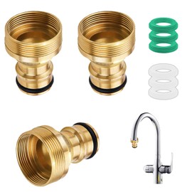 3 Pieces Universal Tap Connector for Mixer Tap, Hose Adapter, Hose Coupling Plug, Garden Hose, Tap for Garden, Kitchen, Tap with 6 Spacers