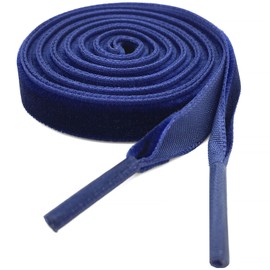 YJRVFINE Single Sided Velvet Shoelaces: 2 Pairs 71 Inch Navy Blue Flat Velour hoe Laces for Women