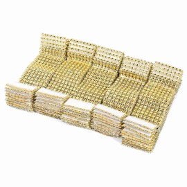 WAONIQ Napkin Rings, Diamond Mesh Napkin Rings, Chair Napkin Rings for Table Decoration, Wedding, Dinner, Party (Pack of 50)