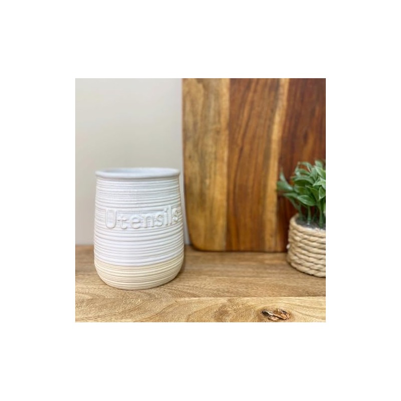 Geko Natural Ceramic Utensil Holder 15cm