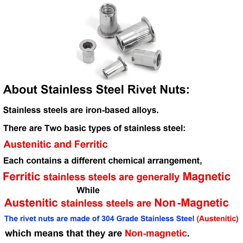 50pcs M5 Rivet Nut Stainless Steel Rivet Nuts Threaded Insert